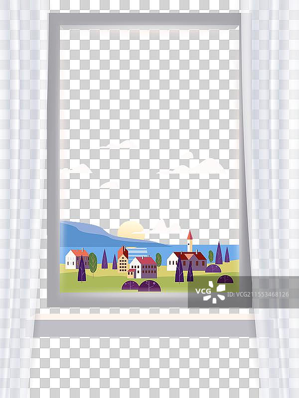 窗户视野室内极简海景图片素材