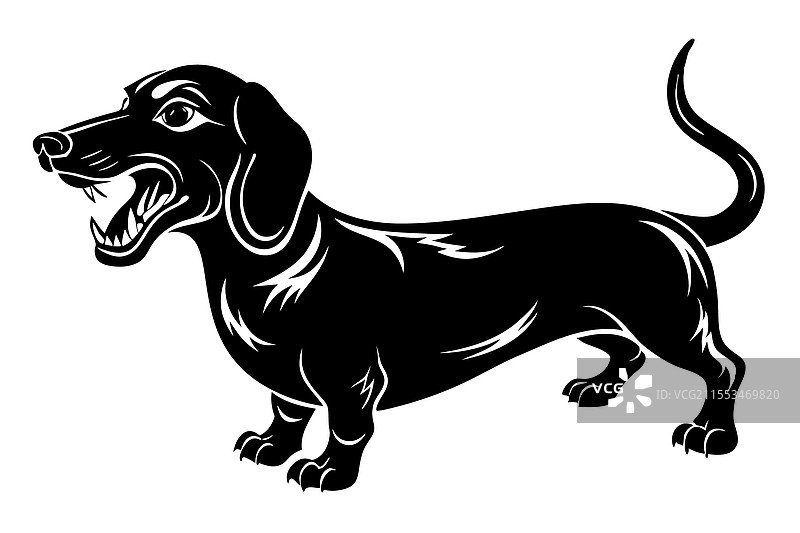 腊肠犬剪影艺术图片素材