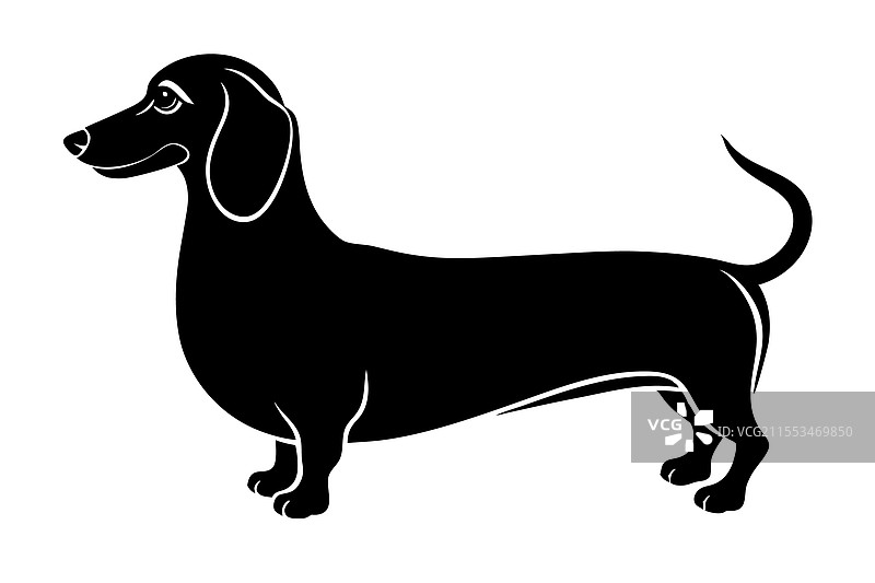 腊肠犬剪影艺术图片素材