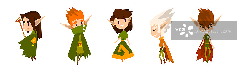 可爱的森林精灵作为童话魔法角色图片素材