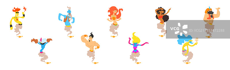 精灵童话中的男女角色套装图片素材