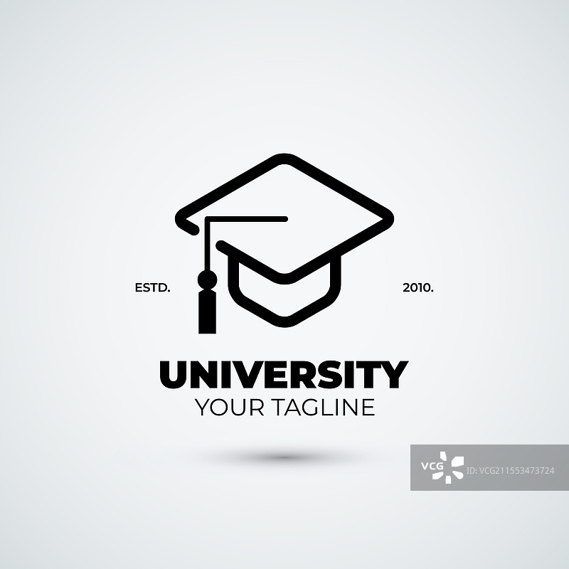 毕业帽、教育和书籍的标志设计图片素材