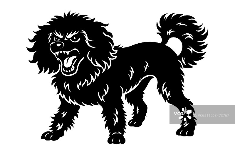 贵宾犬剪影艺术图片素材