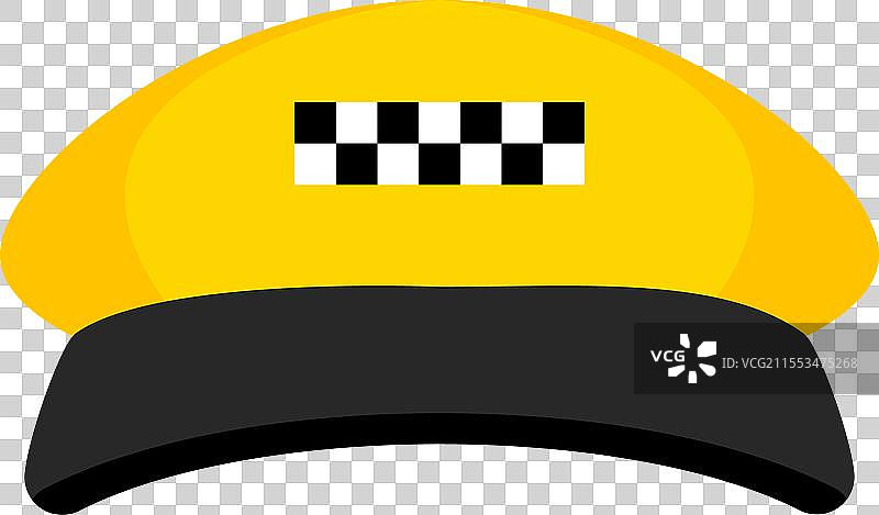 出租车司机的黄色黑色帽子图片素材