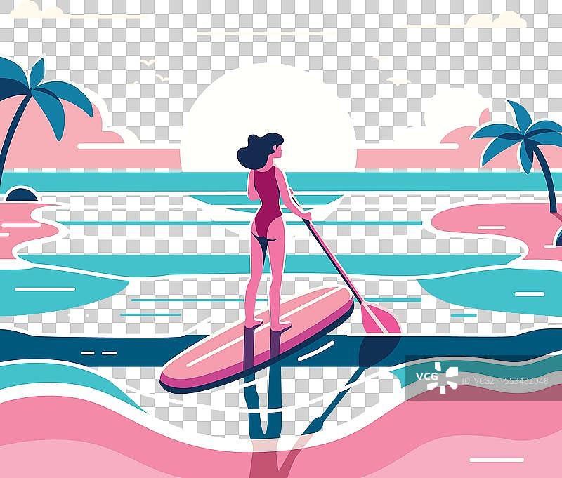 女性平板设计的划水板图片素材