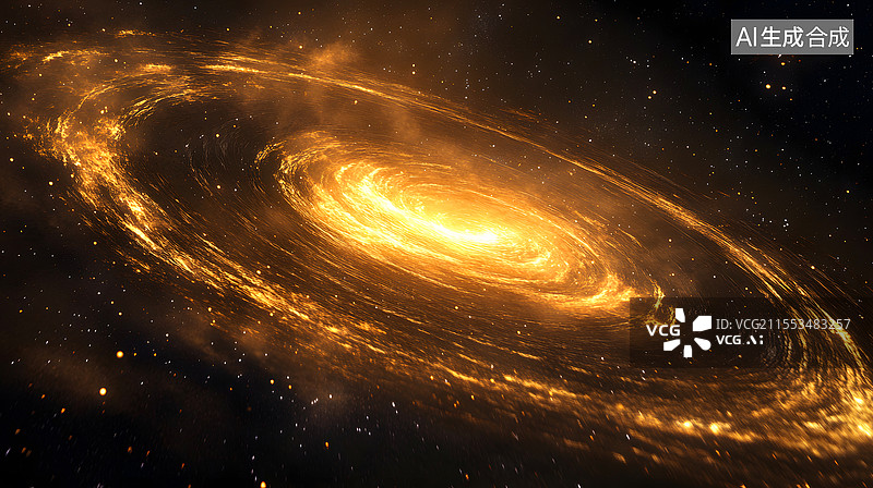 【AI数字艺术】金色星河的璀璨光芒图片素材