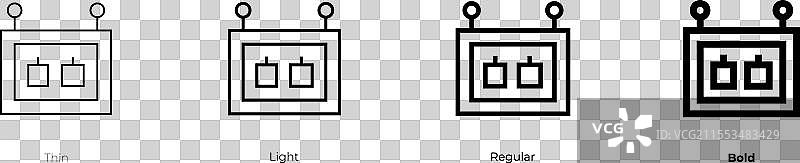 公告板图标，细体、常规体和粗体图片素材