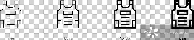 防弹图标，细体、常规体和粗体图片素材