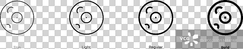 乳腺肿块图标，细体、常规体和粗体图片素材