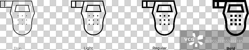 呼气测试仪图标，细体、常规体和粗体图片素材