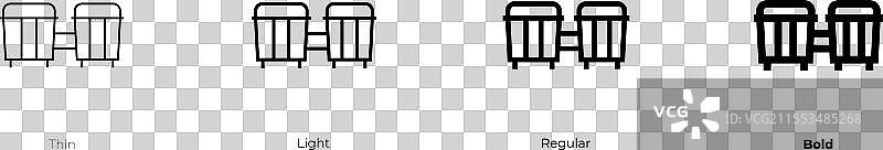 邦戈图标，细体、轻体、常规体和粗体风格图片素材