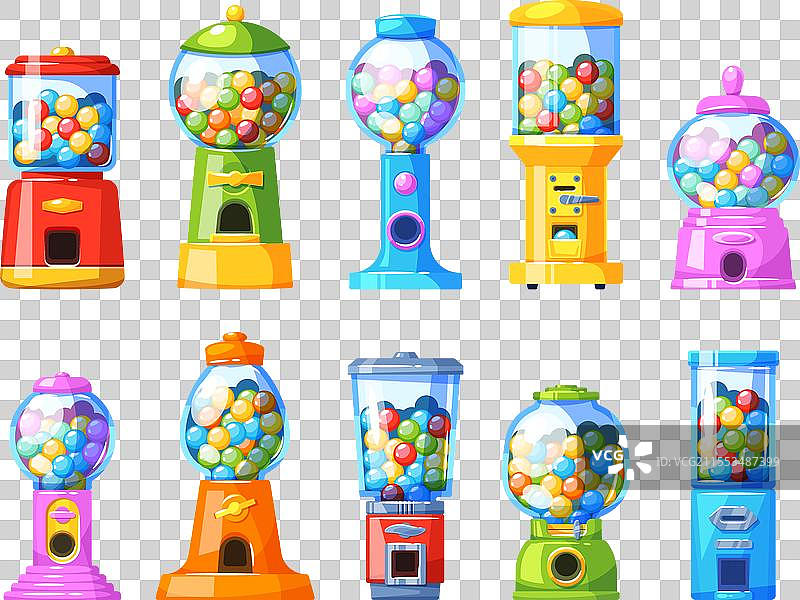 五彩缤纷的卡通糖果机图片素材