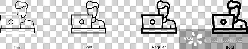 博主图标，细体、常规体和粗体风格图片素材