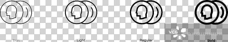 Bolvar图标，细体、光体、常规体和粗体风格图片素材
