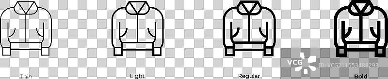 轰炸机图标，细体、轻体、常规体和粗体风格图片素材