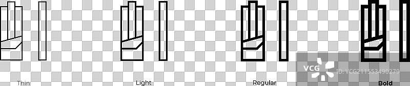 面包棒图标，细体、常规体和粗体图片素材