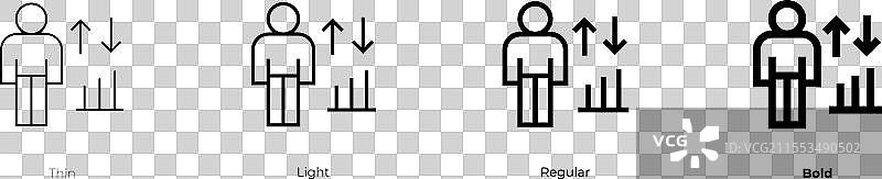 经纪人图标，细线、常规和粗体风格图片素材