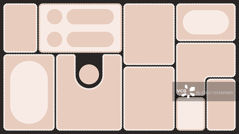 扇贝边框模板便当拼贴网格图片素材