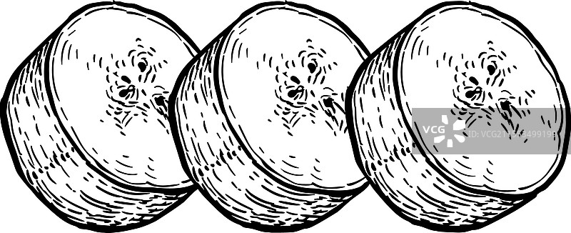 香蕉片墨水素描图片素材