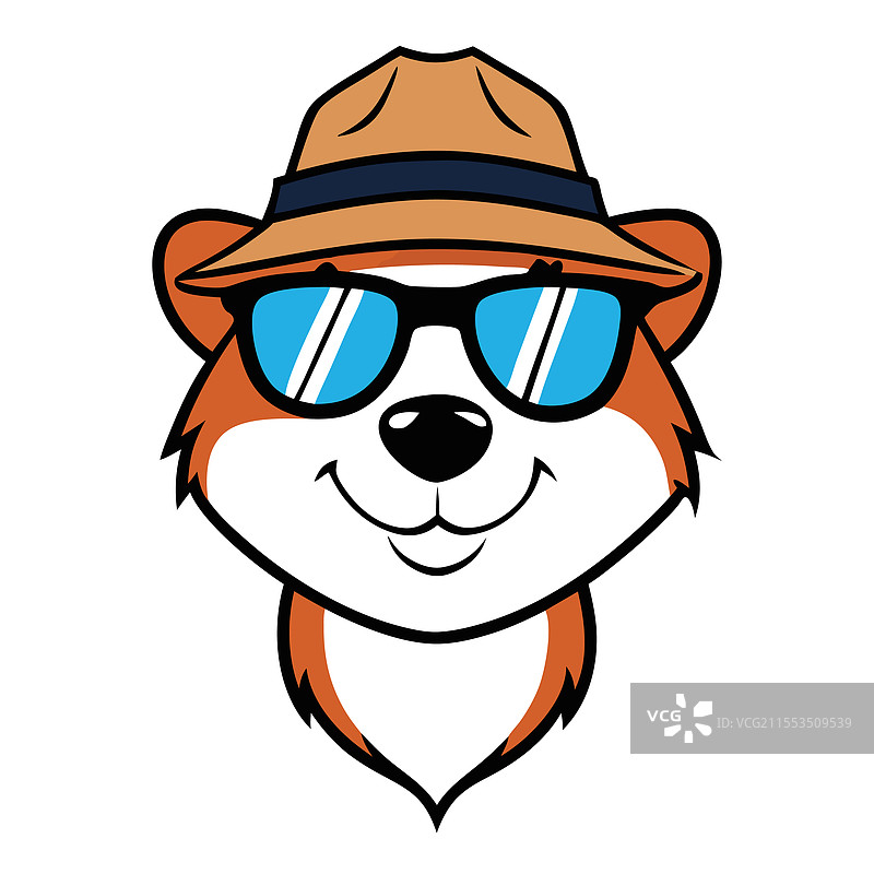 有趣的雪貂头部艺术图片素材