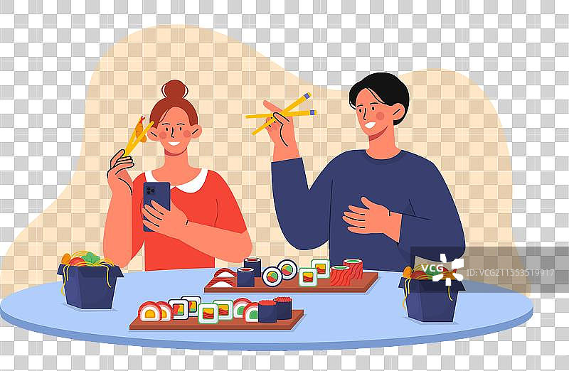 人们拍摄食物照片图片素材