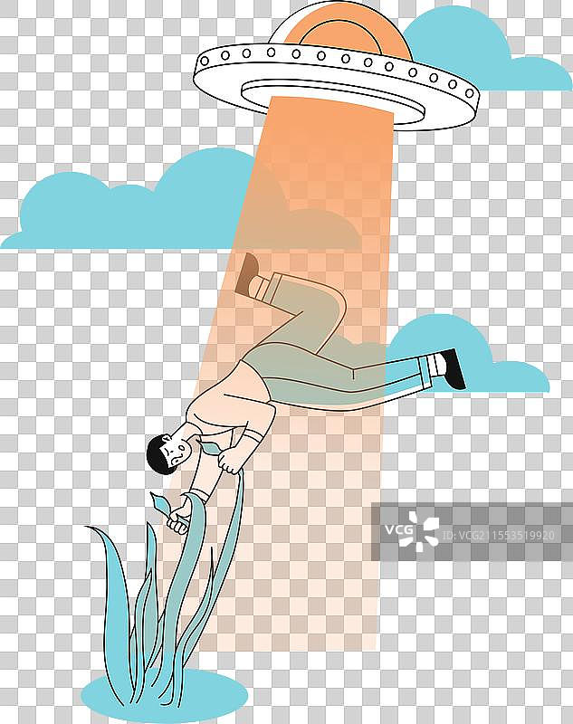 简单的外星飞船劫持人类图片素材