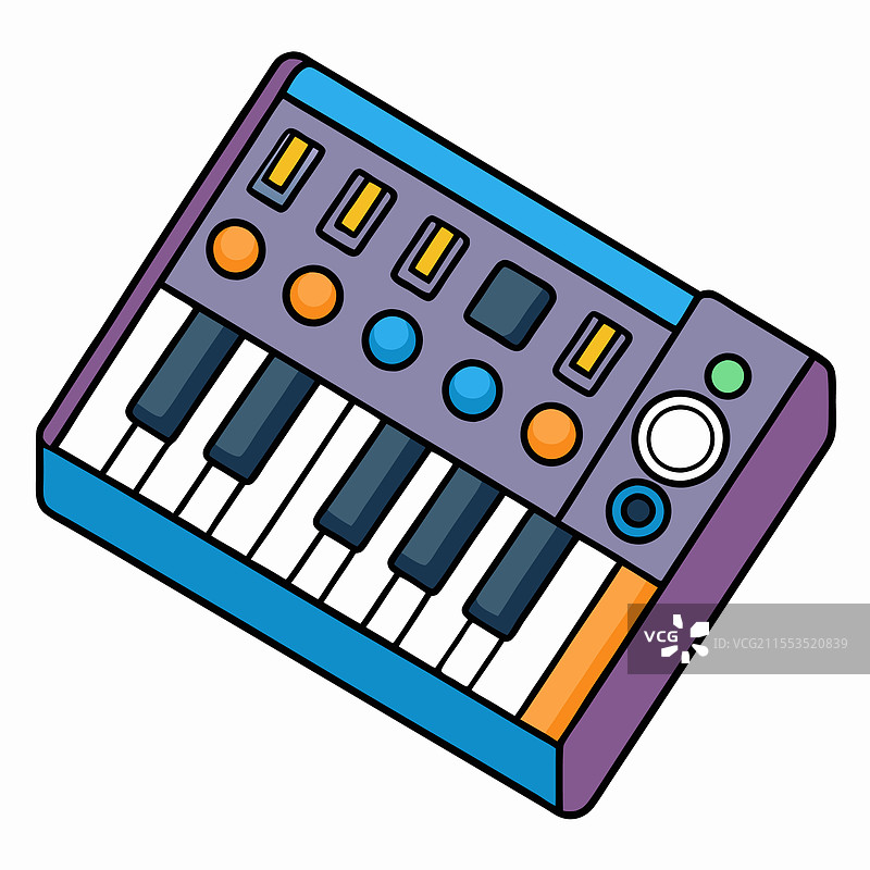 合成器扁平设计图片素材