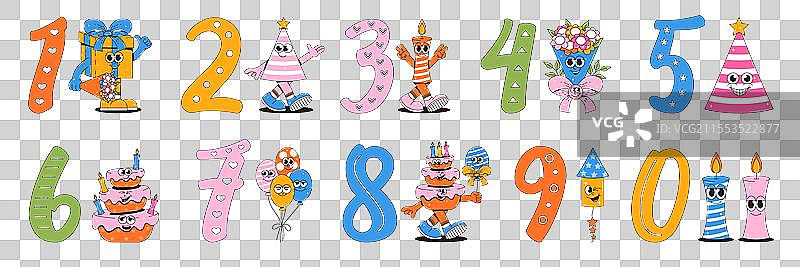 复古时尚风格的生日快乐装饰图片素材