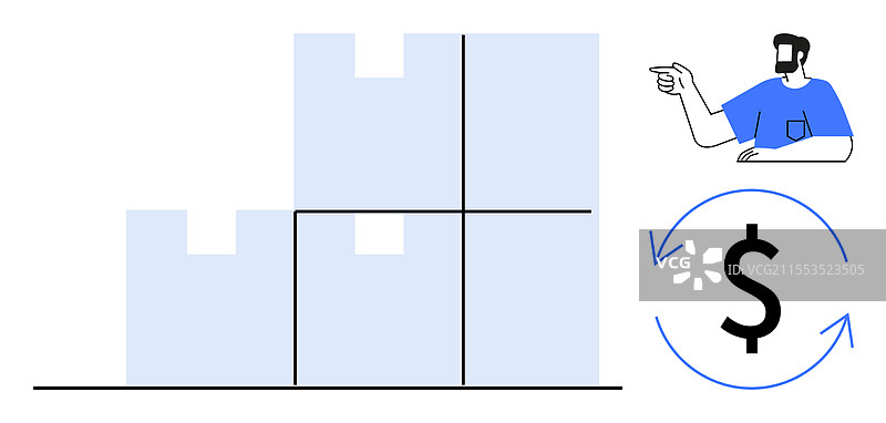仓库管理人员与业务增长图片素材