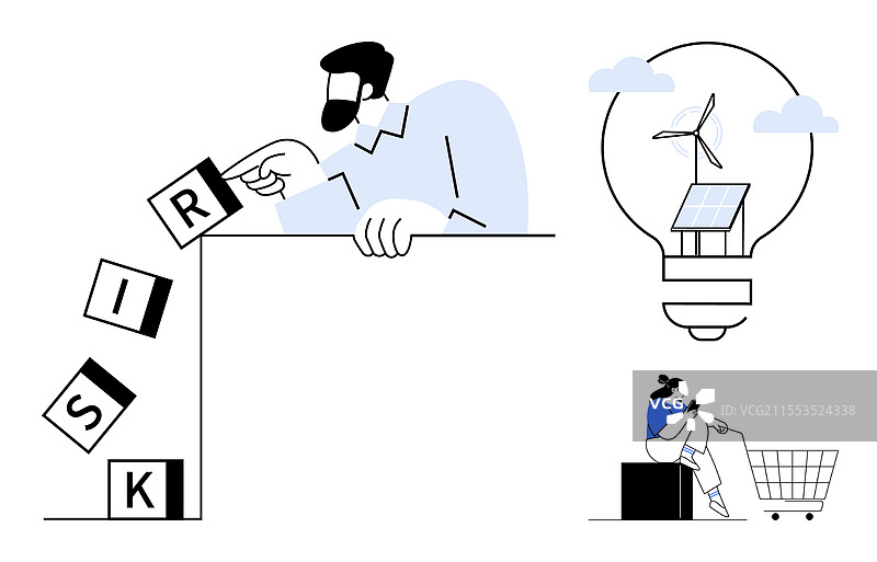 管理可持续能源和消费者的风险图片素材