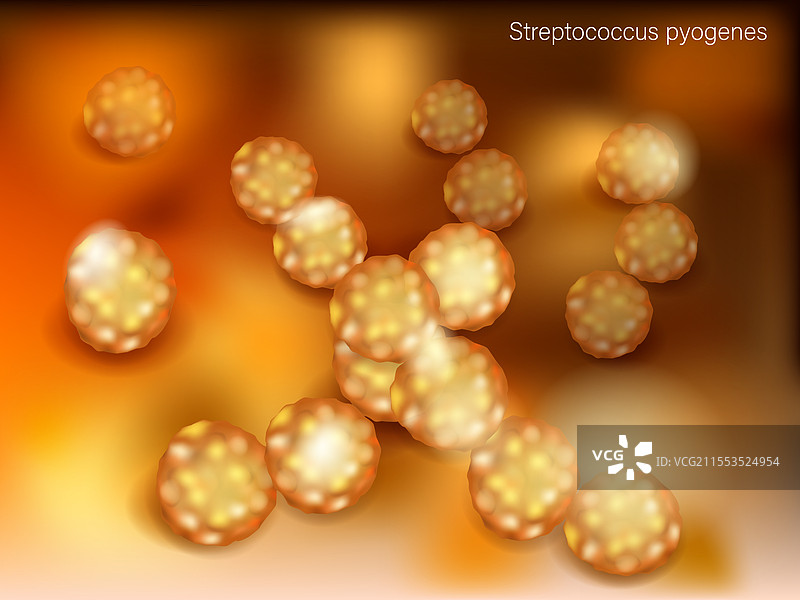 在显微镜下的链球菌（链球菌pyogenes）图片素材