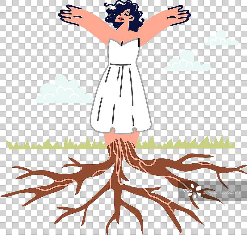 与自然和谐相处的女性环保活动家图片素材