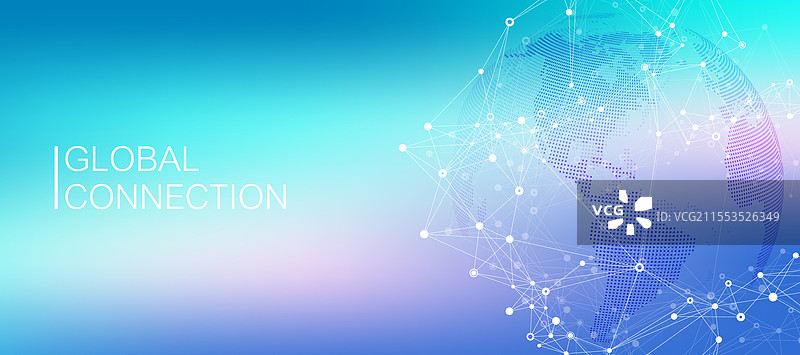 全球网络连接横幅设计模板图片素材