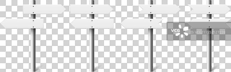 逼真的路标设置，逼真的空白道路图片素材