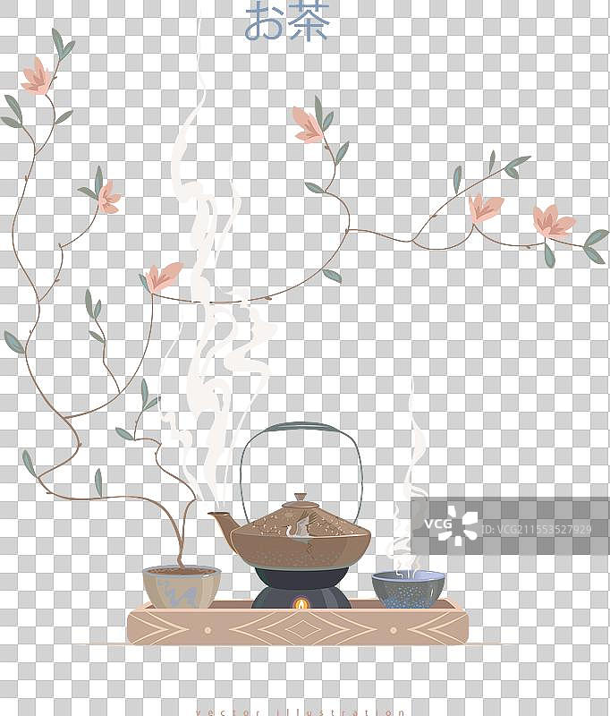 茶壶和杯子图片素材