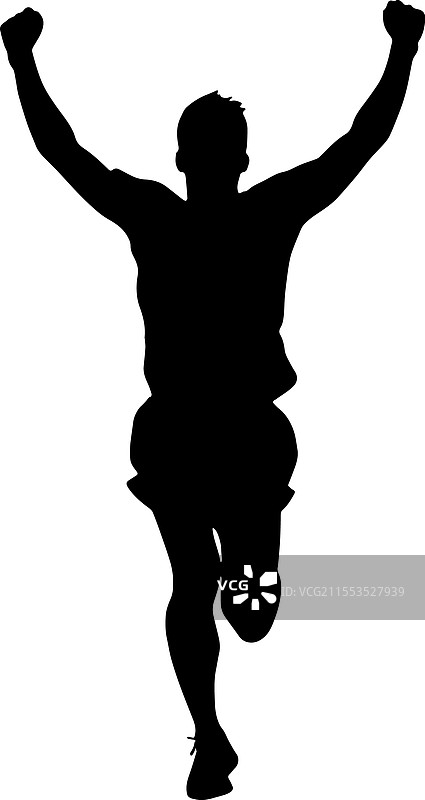 马拉松跑者的剪影图片素材