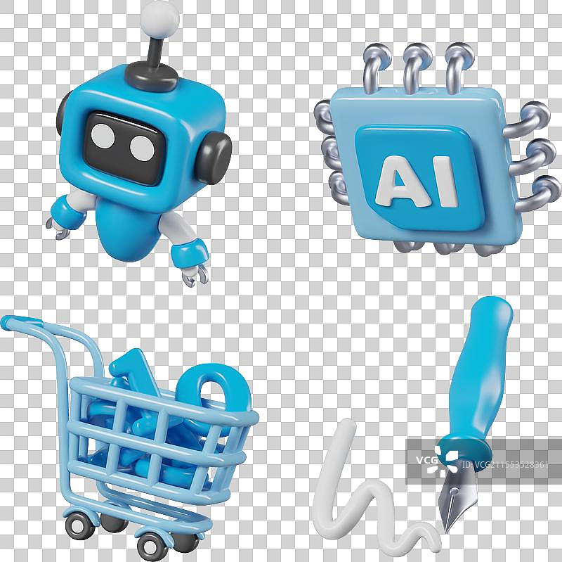 概念的3D集合图片素材