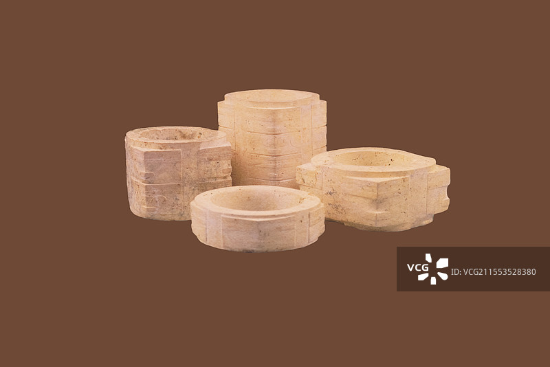 古代文明，良渚文化，神人纹玉琮图片素材