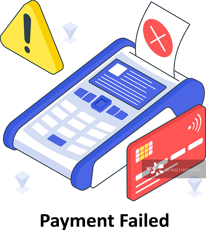 支付失败的等距彩色EPS图形图片素材