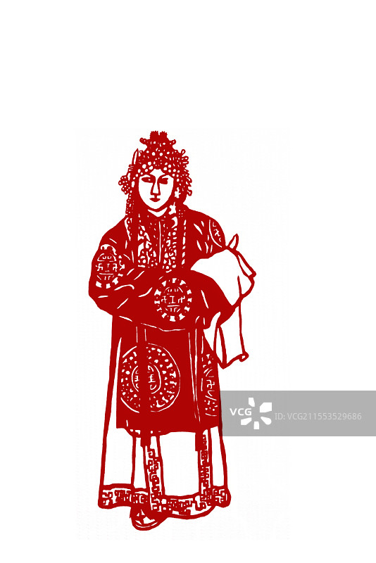 美术工艺，剪纸，白蛇传人物，白娘子图片素材