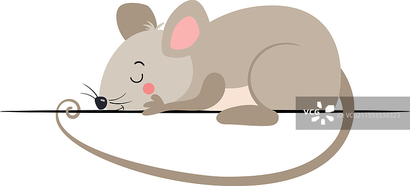 可爱的小老鼠安静地睡着图片素材