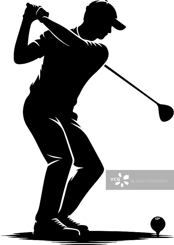 高尔夫球手剪影图片素材