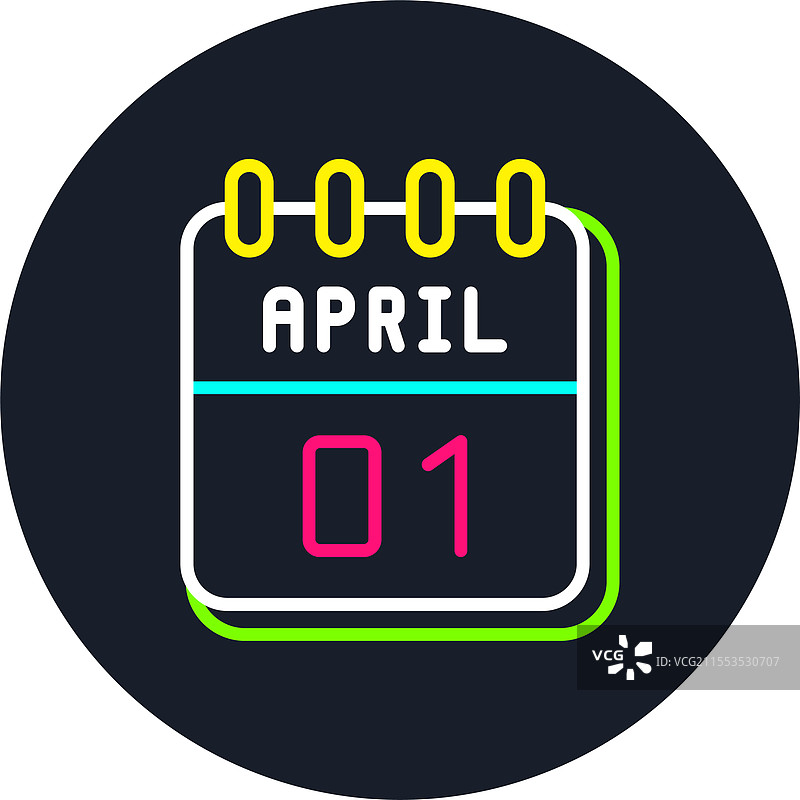 31号四月线多彩图标图片素材