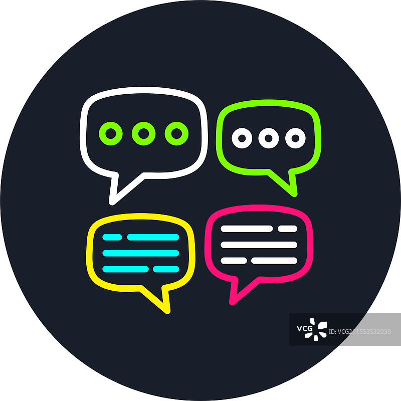 多色聊天框图标图片素材