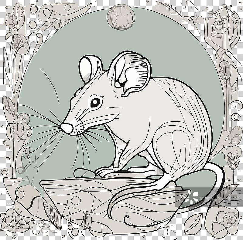 一幅圆脸老鼠的画作图片素材