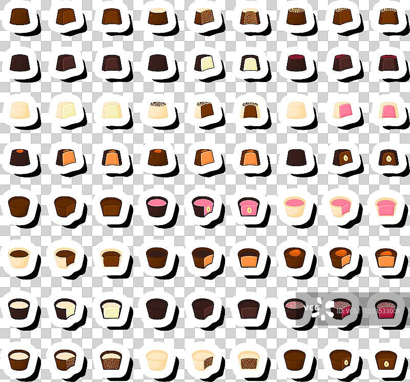 美丽的大型甜巧克力糖果套装图片素材