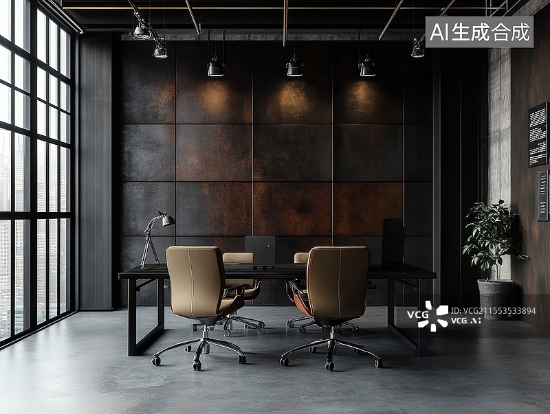 【AI数字艺术】现代工业风格办公室图片素材