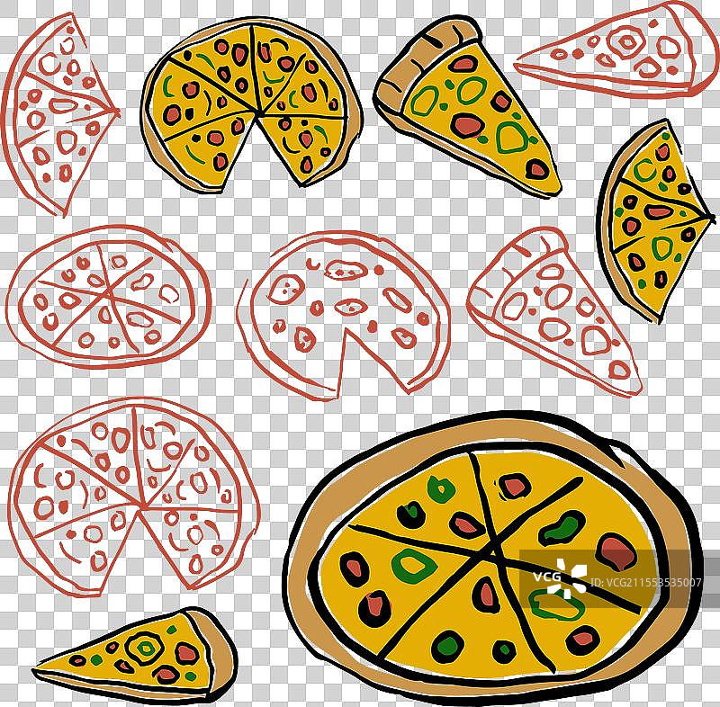 比萨元素集合图片素材