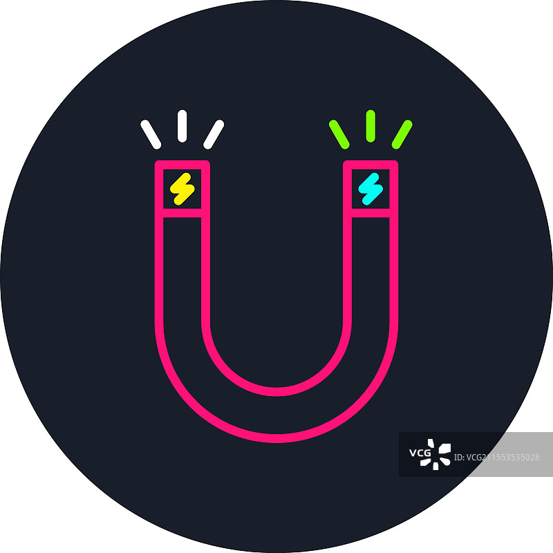 多色磁力线图标图片素材