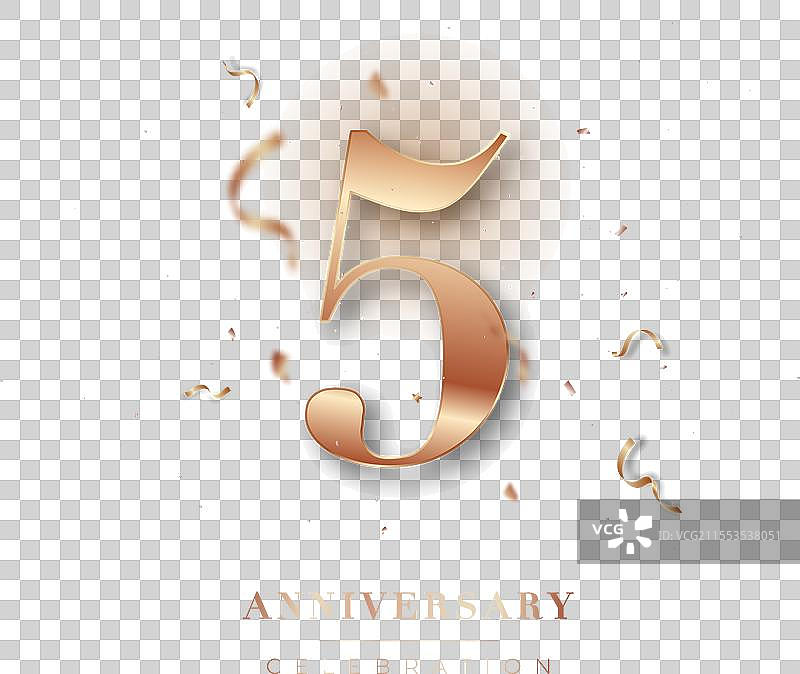 五周年庆祝贺卡与玫瑰花图片素材